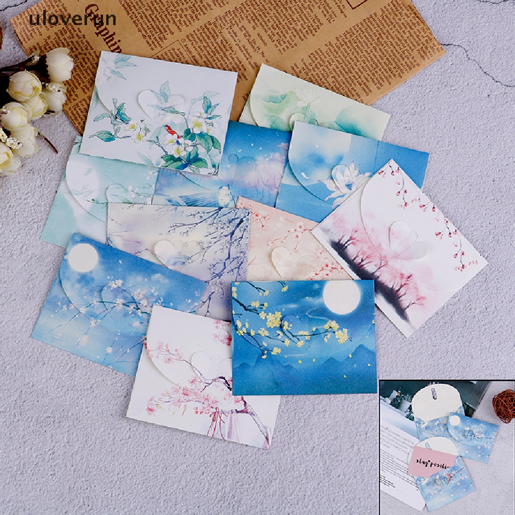 Set 10 Bìa Thư Mini Bằng Giấy Phong Cách Cổ Điển