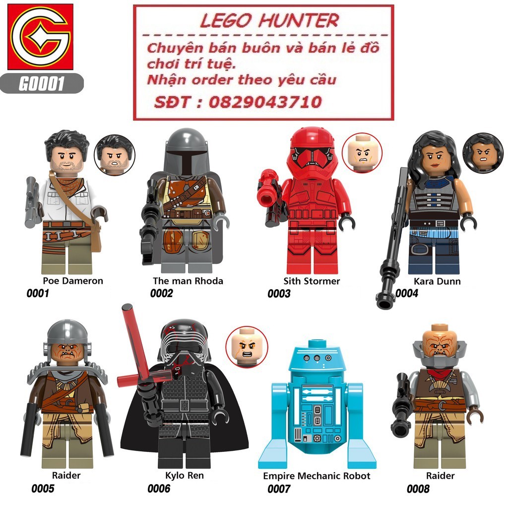 Xếp hình Star War Minifigures G 0001 mô hình lắp ráp nhân vật Star Wars bán lẻ