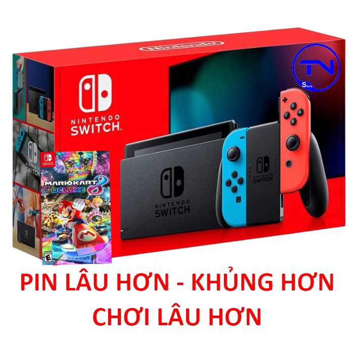 [Mã ELHAMS5 giảm 6% đơn 300K] Máy Nintendo Switch V2 Tặng Super Mario Deluxe Kart 8 [Pin Lâu Hơn + Bảo hành 12 tháng]