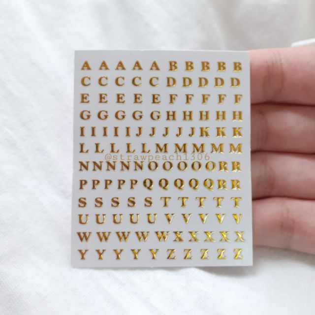Golden Alphabet Sticker - Gold sticker bảng chữ cái dùng trong trang trí, handmade, resin