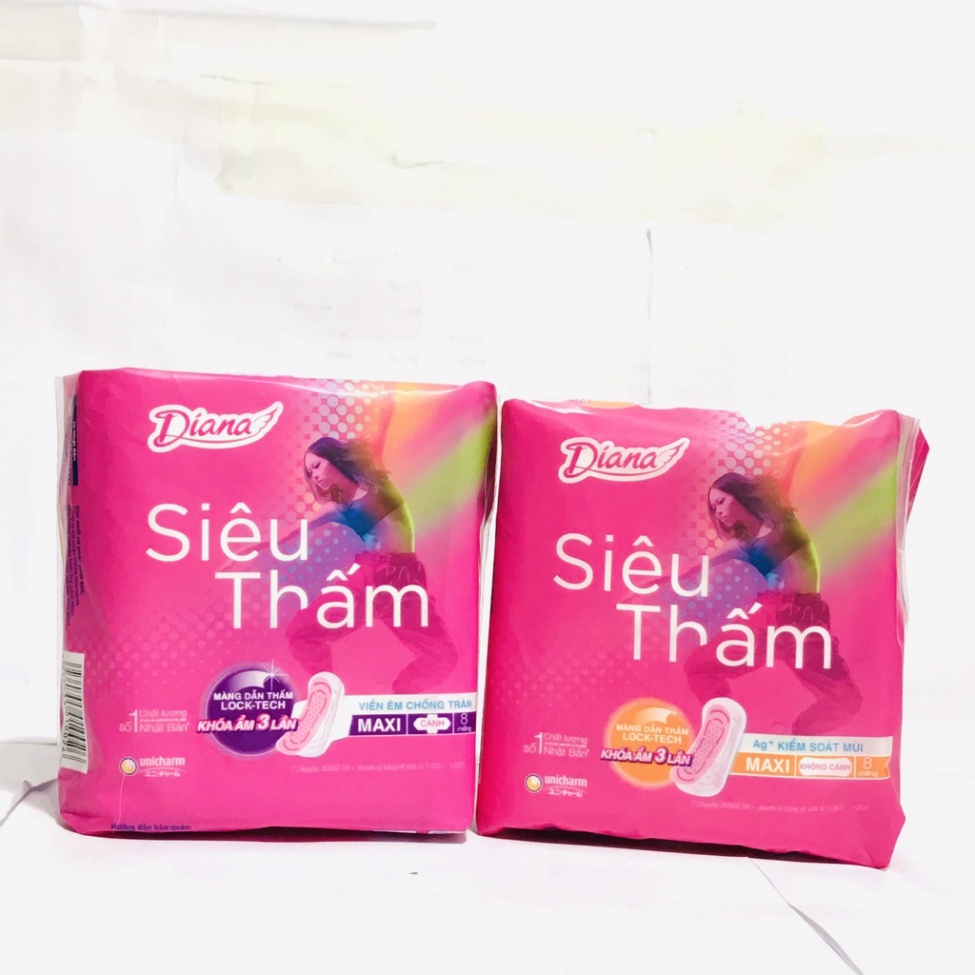 Băng vệ sinh Diana Siêu Thấm Maxi Cánh/ Không Cánh