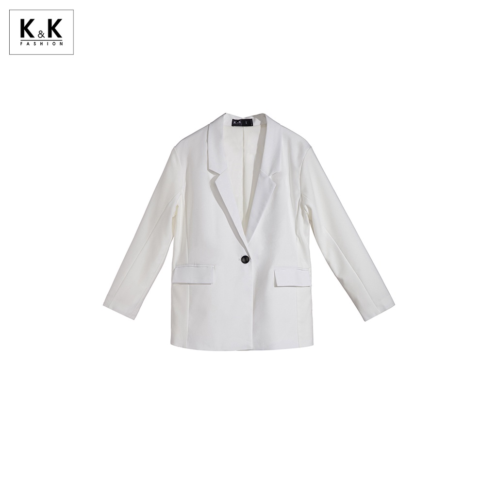 [Mã KKFAK20 giảm 20% tối đa 40K đơn 299K] Áo Blazer Nữ K&K Fashion AK10-11 Màu Trắng Tay Dài Chất Vải Bố Cotton | BigBuy360 - bigbuy360.vn