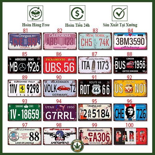 [BS81-100] Biển Decor Trang Trí  Quán Tóc - Barber shop - Cafe - Biển Số Xe Trang Trí Phong Cách Vin