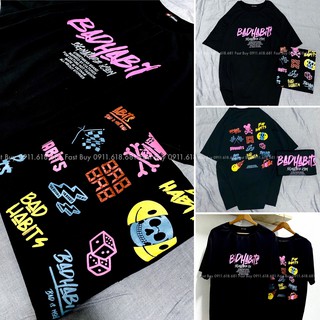 Áo thun unisex form rộng thỏ random đen