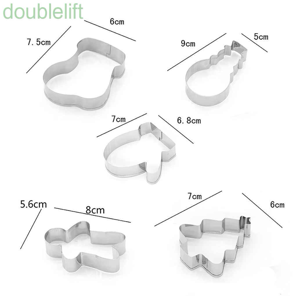 Set 5 khuôn cắt kẹo mềm trang trí bánh tạo hình cây thông giáng sinh