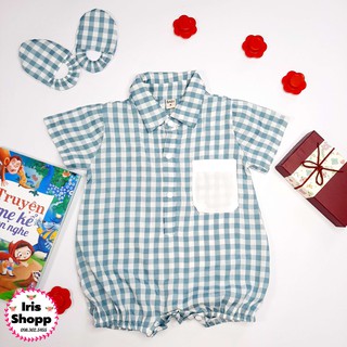 Body xanh lục bé trai sơ sinh size 4-13kg tặng giày vải Iris Shopp