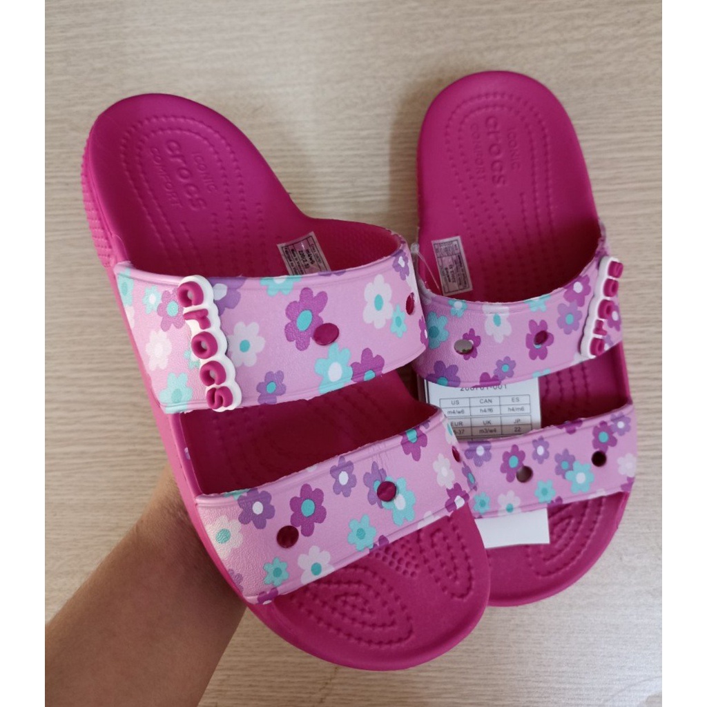 CROCS - Dép Lê classic 2 quai họa tiết nam nữ, PB106 - p1