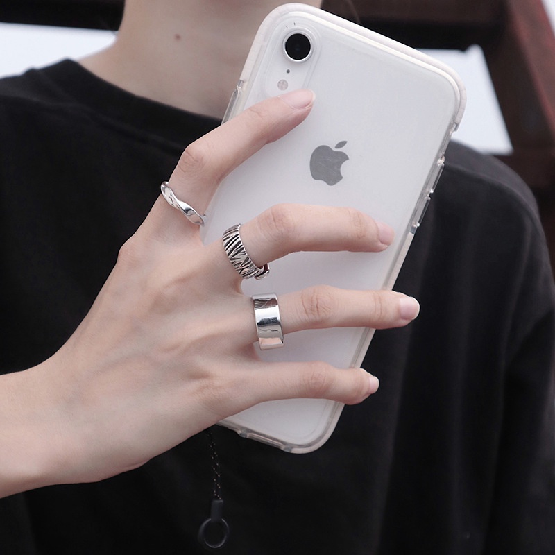 Nhẫn Đeo Ngón Trỏ Đơn Giản retro Nhật Hàn Cá Tính Hợp Xu Hướng Cho Nam