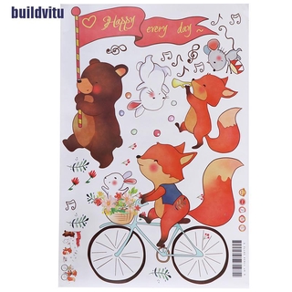 Hình dán tường trang trí phòng em bé hình động vật Hoạt hình dễ thương