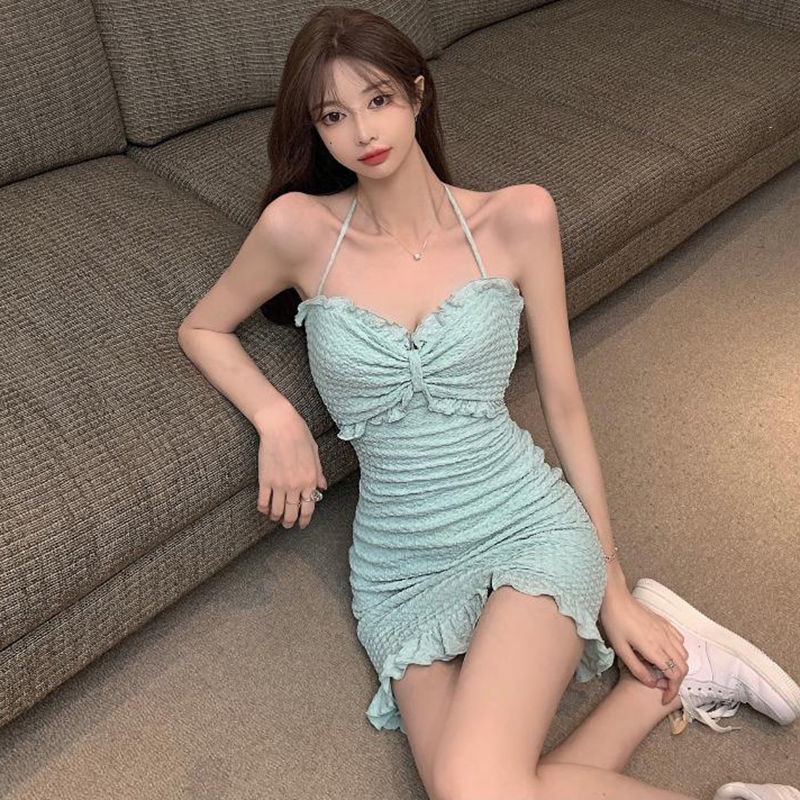 Đầm Ôm Hai Dây Màu Trơn Gợi Cảm Cho Nữ