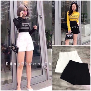 Quần short cá tính cho nữ 3 màu đen trắng nude