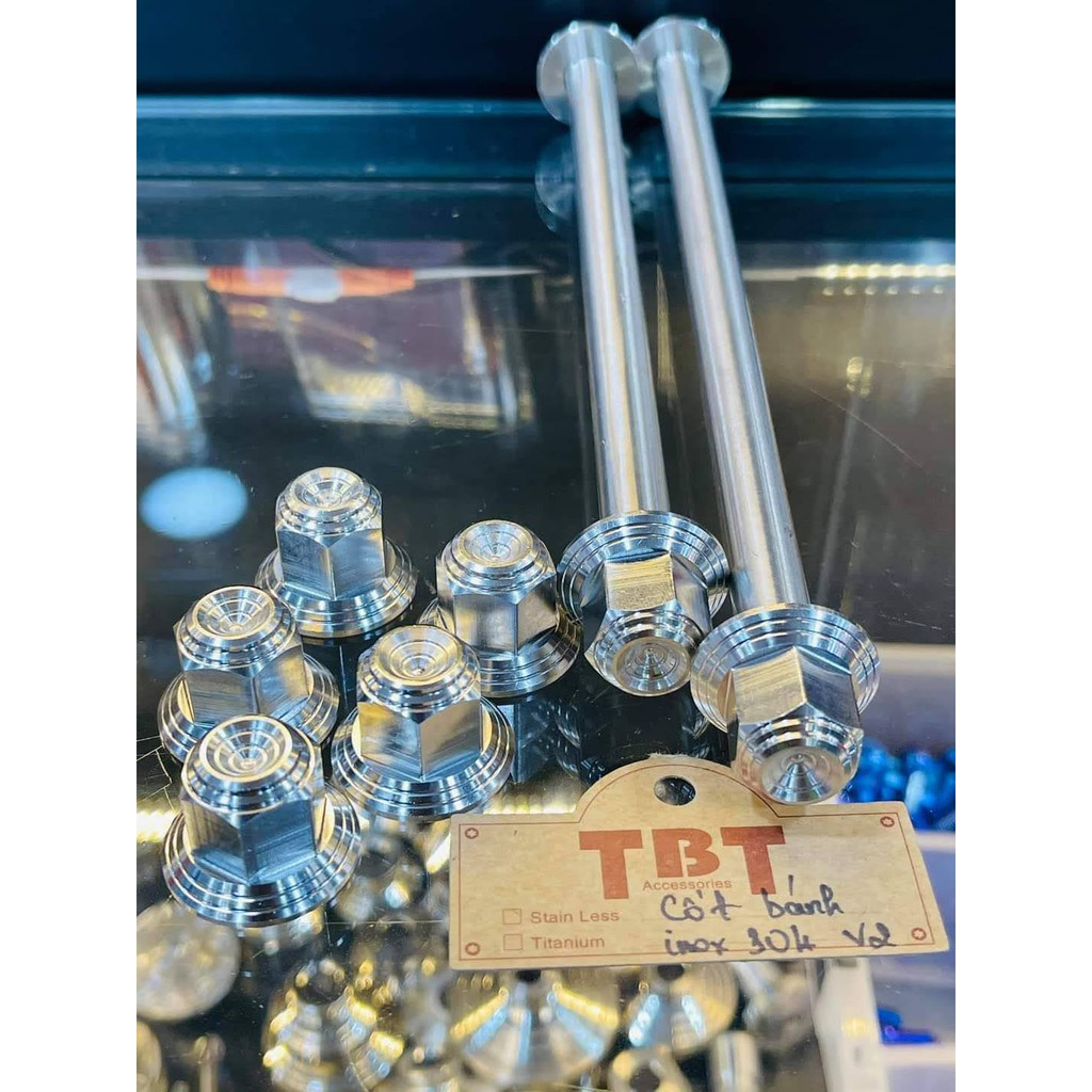 Cốt bánh TBT trước sau cho Ex135 5s Jupiter kèm tán inox 304 bảo hành trọn đời