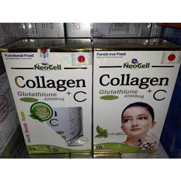 Viên Collagen + C Glutathione 42000mg làm đẹp da nám da vàng da chỗng lão hoá da