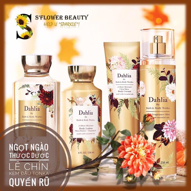 🌸 NEW 2020 |✨ DAHLIA ✨| Bộ Sản Phẩm Gel Tắm - Dưỡng Thể - Xịt Thơm Toàn Thân Bath & Body Works | BigBuy360 - bigbuy360.vn