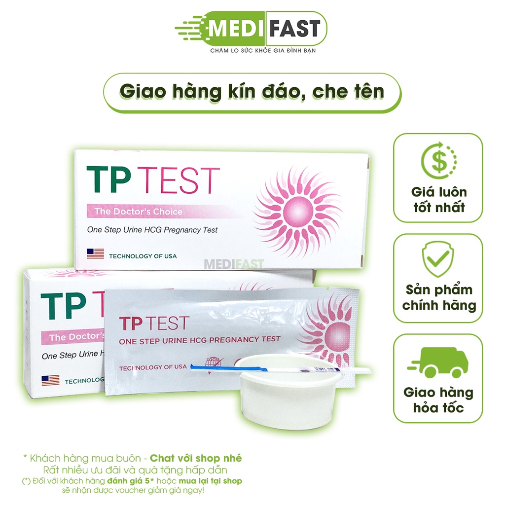 Que thử thai nhanh TP Test - Cho kết quả nhanh, chính xác - Che tên sản phẩm