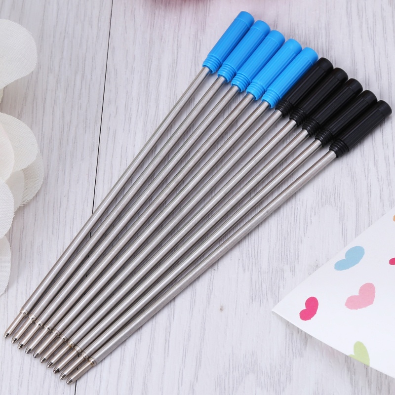 10 Ruột Bút Bi Thay Thế Màu Đen Và Xanh Dương