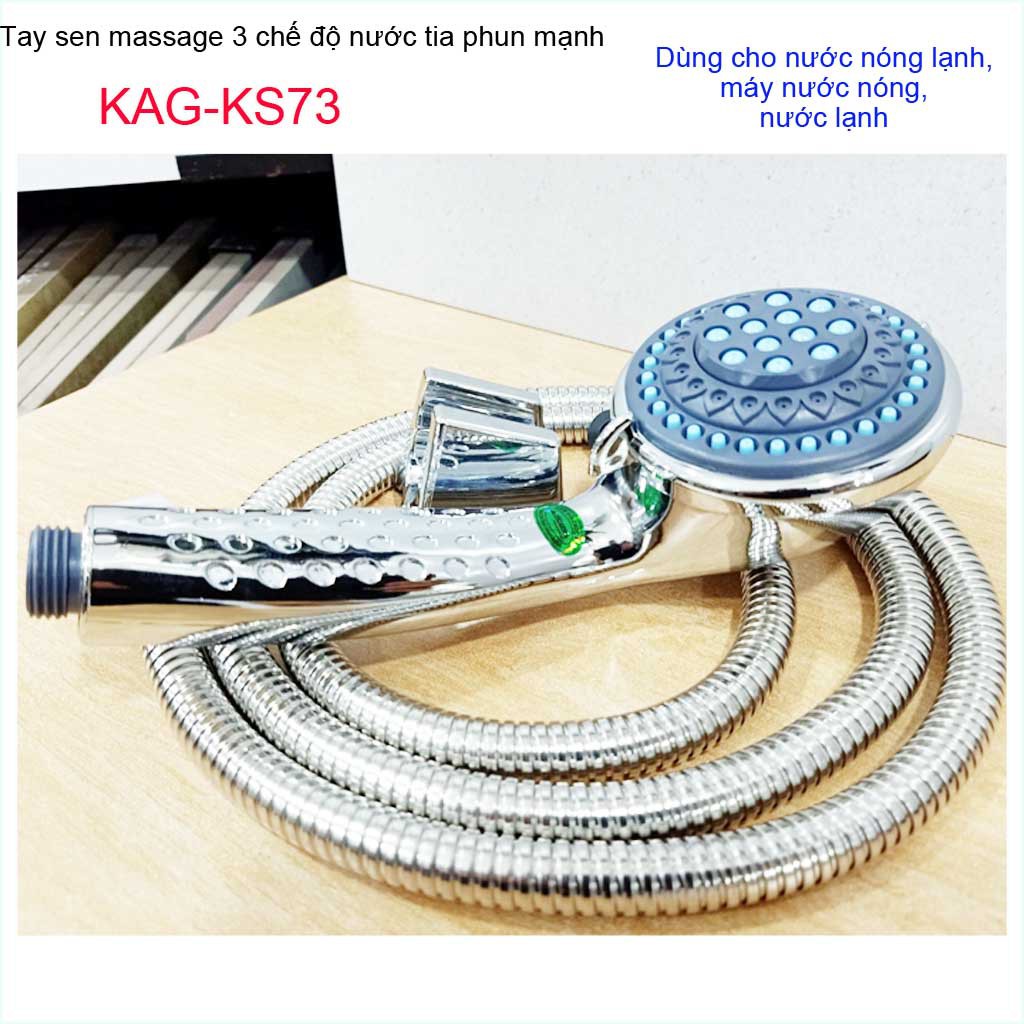 Vòi sen tắm cao cấp KAG-KS73 trọn bộ có dây, Best Sales shower head vòi hoa sen tia nước mạnh sử dụng tốt