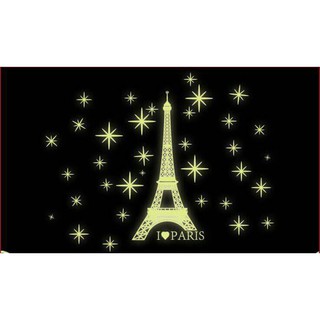 Decal dán tường tháp eiffel dạ quang