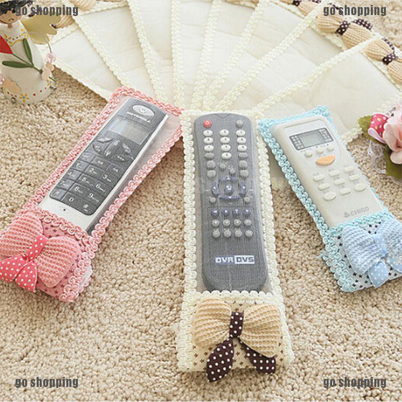 {go shopping}1X Bowknot Lace Remote Control Dustproof Case Cover Bags TV Control Protector