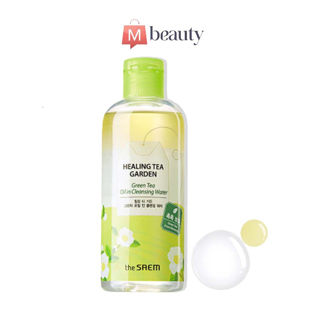 Tẩy Trang Dầu Nước Dành Cho Makeup The Saem  Healing Tea Garden Green Tea Oil In Cleansing Water 300ml