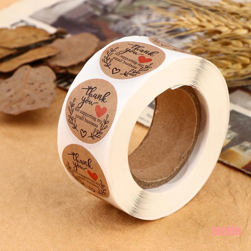 Cuộn 500 miếng dán hình tròn 1 inch in chữ Thank You độc đáo trang trí gói quà