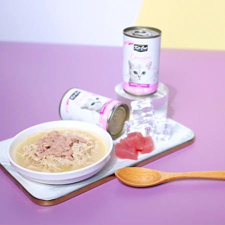 Pate lon Kit Cat thịt hộp nước sốt gà xé / cá ngừ 150g cho mèo