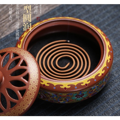 Lư Xông Trầm Hương Đỉnh đốt nhang bằng gốm sứ cao cấp 10x9cm