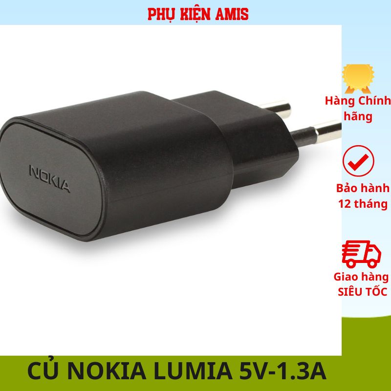 Củ sạc Nokia Lumia 5V-1.3A hàng nguyên bản hãng- bảo hành 12 tháng