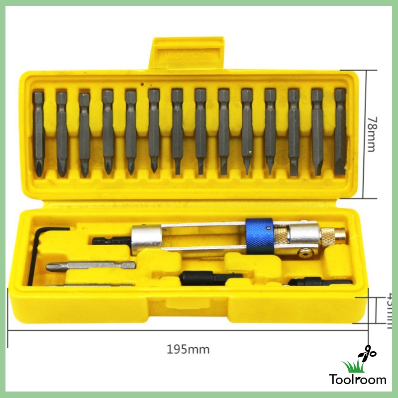 Toolroom 20pcs Multi Screwdriver Set  Drill Driver Countersink Bits & Wrench