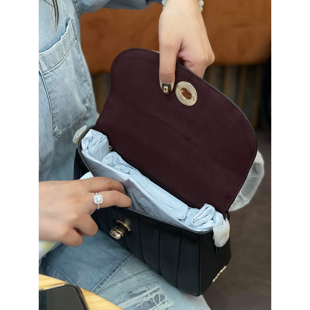 [Mới Nhất 2022] Túi Xách Tay Cho Nữ - Coach - Marlie Top Handle Satchel, Màu Đen Và Ghi Thời Trang, Hàng Hiệu Chính Hãng