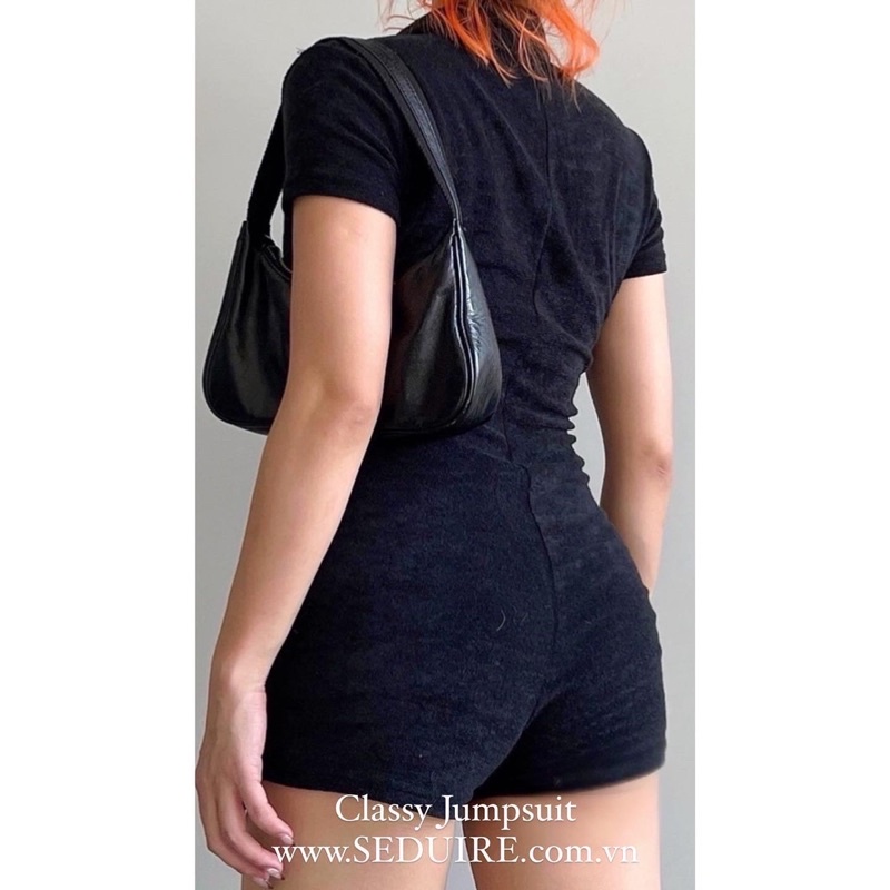 Jumpsuit nhung co giãn