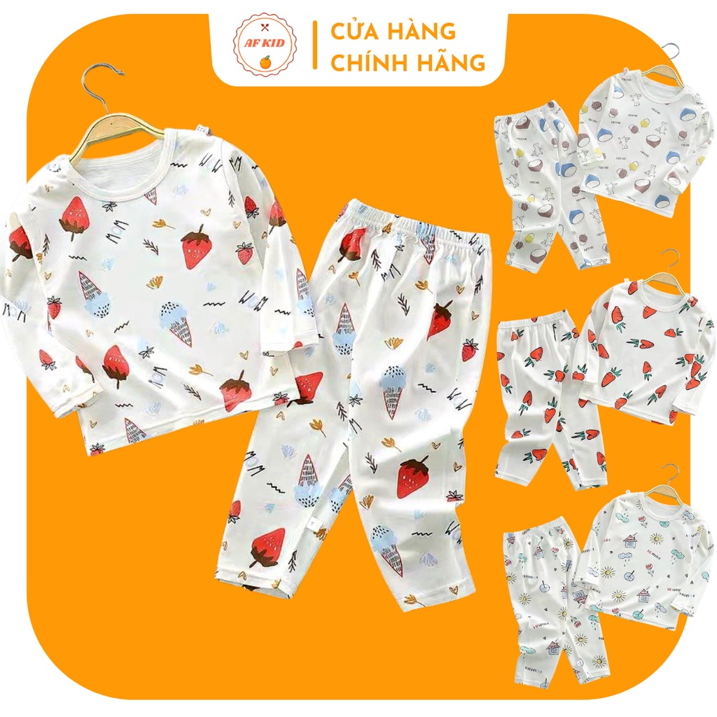 Bộ Quần Áo Trẻ Em Dài Tay Minky Mom Dâu Tây Cao Cấp Cho Bé Chất Thun Lạnh Mềm Mịn Siêu Ấm Mùa Thu Đông Size 6-19kg