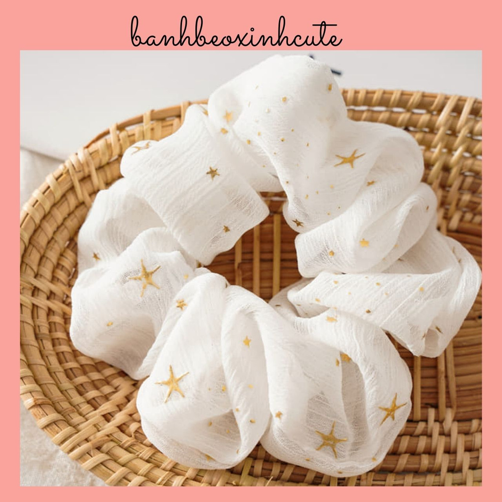 Scrunchies vải voan Bride đính sao