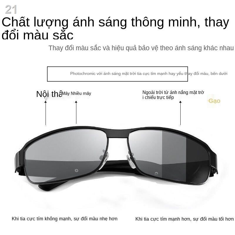 Kính râm nam hàng chính hãng đổi màu mẫu mới 2020 lái xe mắt phân cực phong cách Hàn Quốc