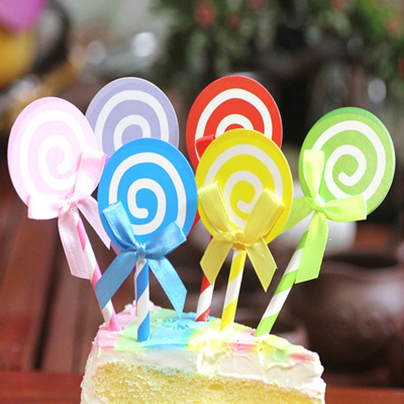 Set 6 Que Cắm Trang Trí Bánh Kẹo Nhiều Màu