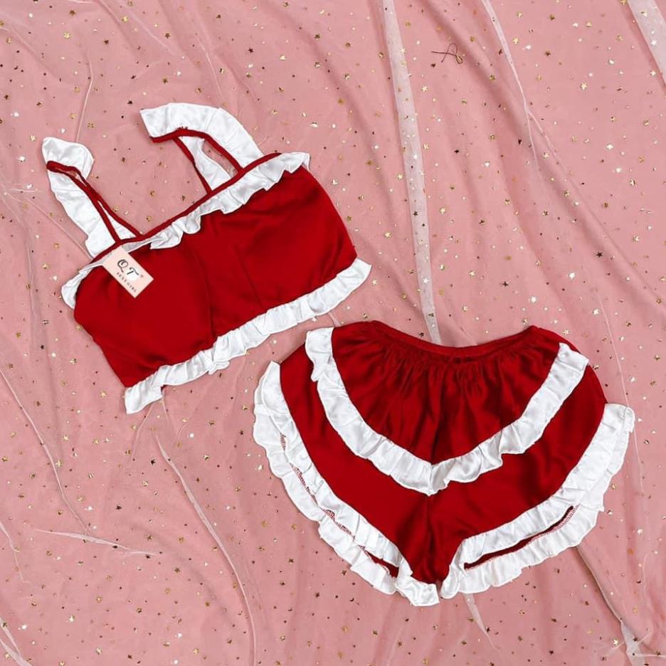 Đồ Ngủ Sexy 2 Dây Viền Bèo Có Mút Ngực, Sau Áo Có Bo Chun Ôm Eo, Chất Liệu Satin Lụa, Đủ 8 Màu Cho Nàng Lựa có video | BigBuy360 - bigbuy360.vn