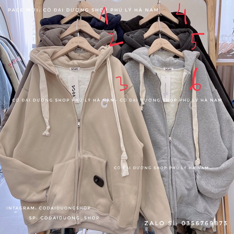 áo khoác nỉ C dây to lót lông kéo khoá | BigBuy360 - bigbuy360.vn