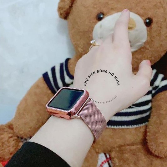 Ốp viền đính đá lung linh cho Apple watch 1/2/3/4/5/6/se 38mm 40mm 42mm 44mm