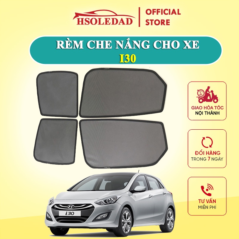 Rèm che nắng nam châm cho xe Hyundai i30, bộ 4 tấm cho 4 cửa, hàng loại 1 cao cấp nhất, vừa khít kính