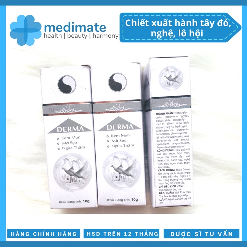 Kem Derma giảm mụn, mờ thâm, mờ sẹo (tuýp 10g)