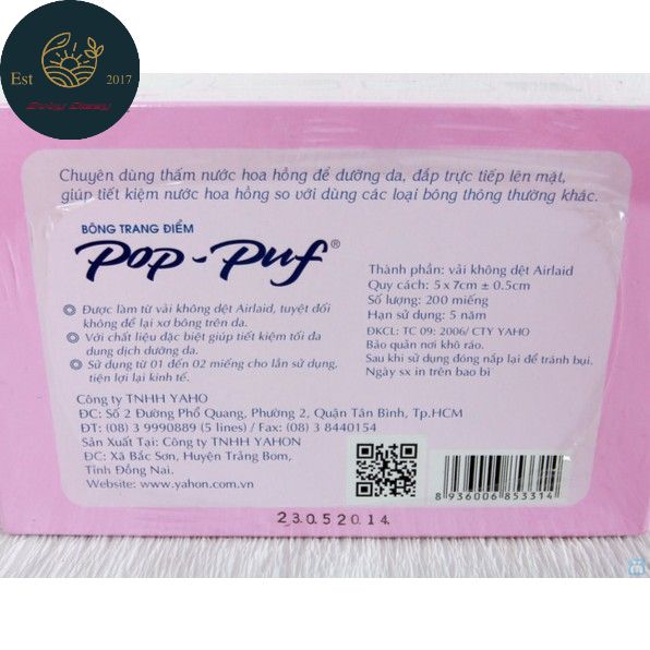 Bông trang điểm Pop Puf 100 miếng