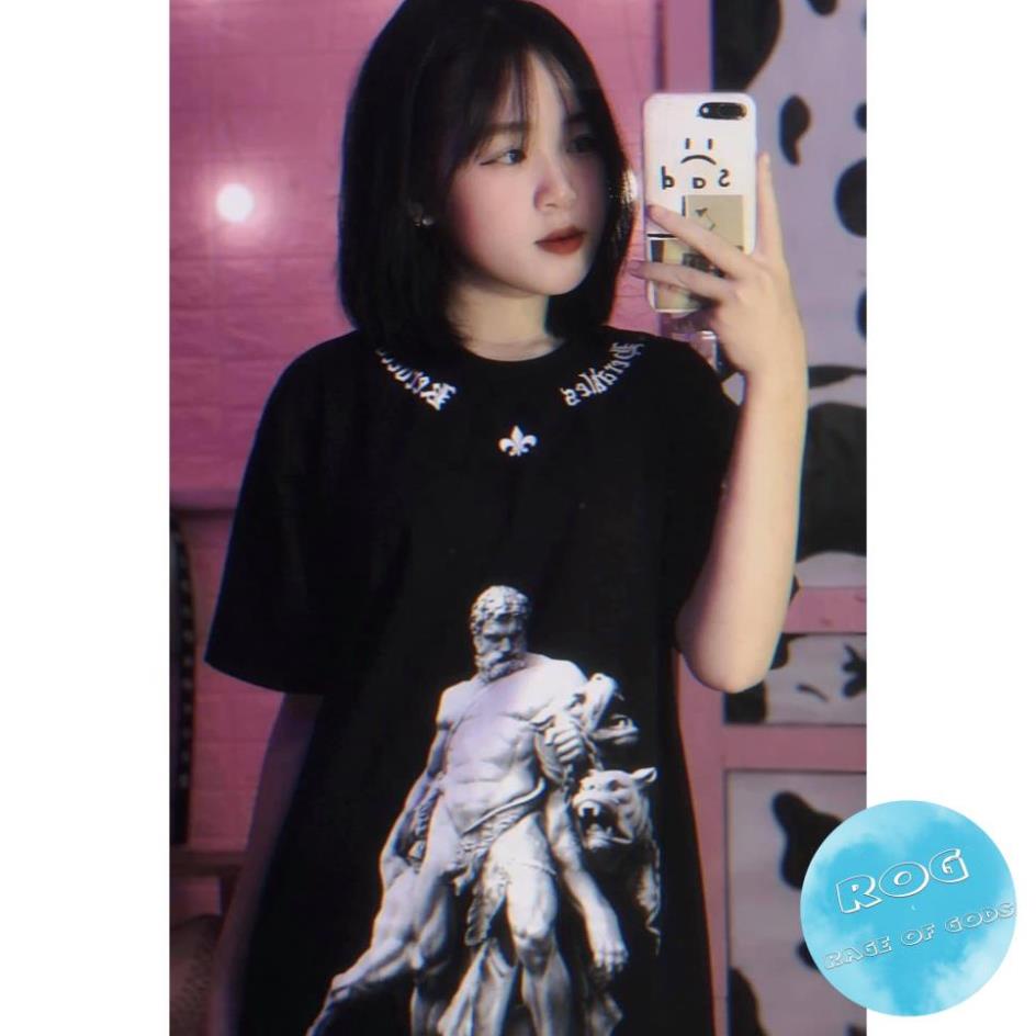 Áo thun tay lỡ MIKENCO Thần zeus Streetwears SG , Áo thun unisex nam nữ from rộng oversize chất liệu cotton