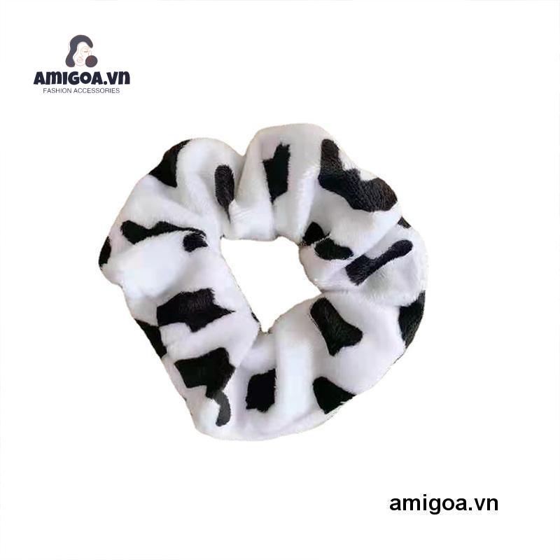 ✨✨Dây Buộc Tóc Vải Kiểu  Họa Tiết Bò Sữa Dễ Thương