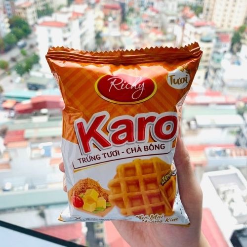 Combo Bánh KARO Hoàng Kim Richy và Bánh Trứng Tươi Chà Bông ăn sáng