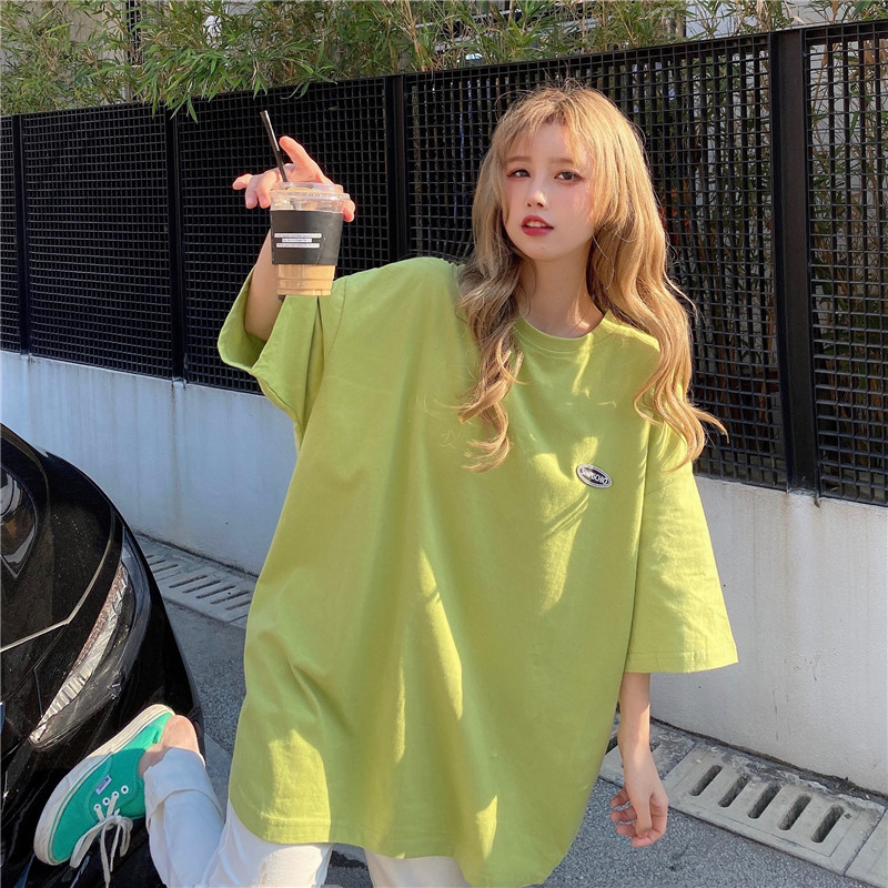 Áo Thun Tay Ngắn Dáng Rộng Màu Sắc Ngọt Ngào Cho Nữ | BigBuy360 - bigbuy360.vn