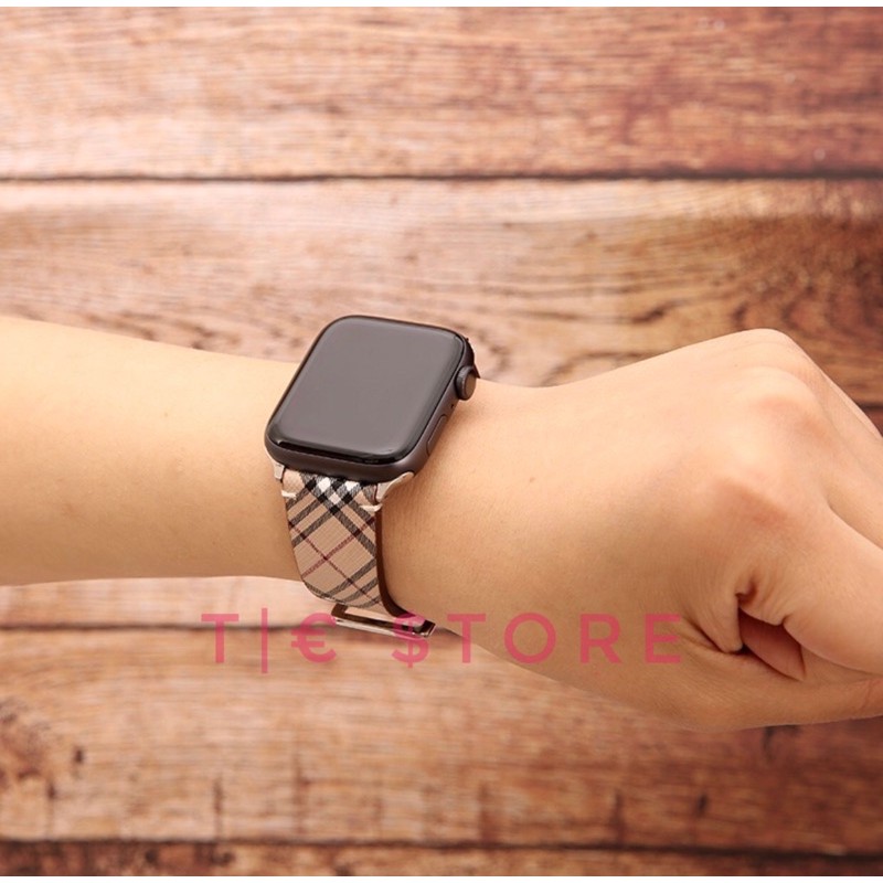 Dây apple watch check chéo hàng hiệu cao cấp