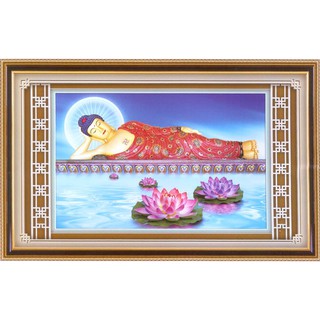 Tranh Thêu Chữ Thập Phật Nằm Tỏa Liên Sen EVA8153 (KHÁCH TỰ THÊU) KT:75X52CM