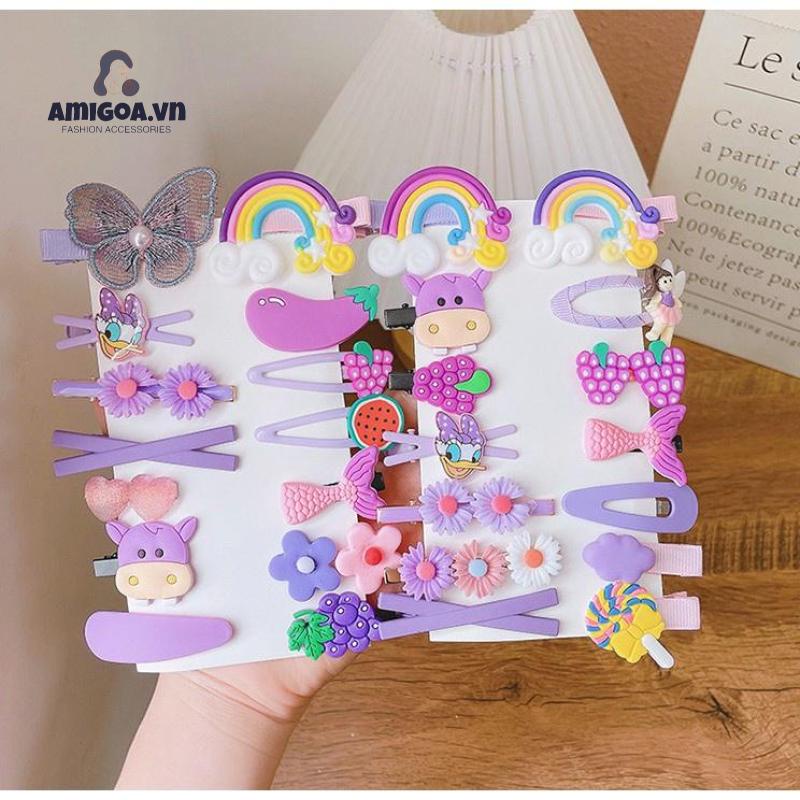 ✨✨ Set Kẹp Tóc 14 Món Nhiều Hình Kute Cho Bé Gái siêu cute, dễ thương