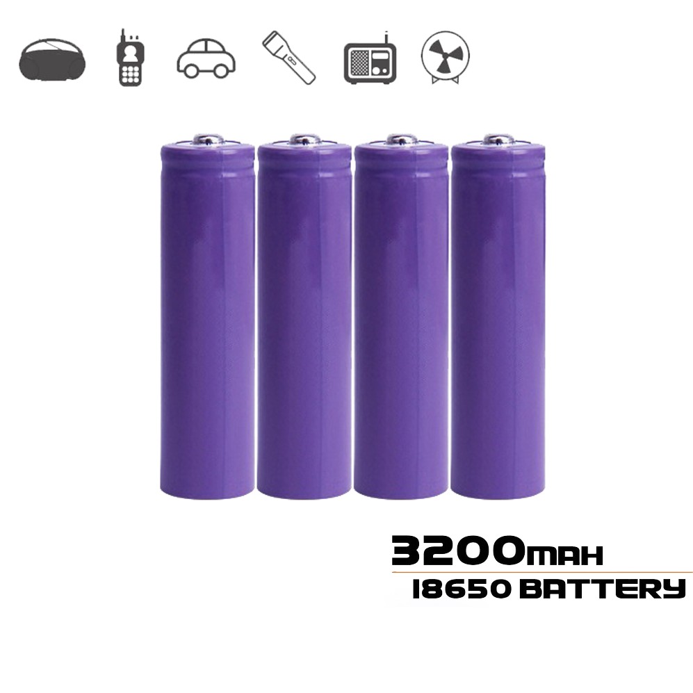 Bộ 04 Pin Sạc Đa Năng 18650 Dung Lượng 3200mAh 3.7V Cao Cấp