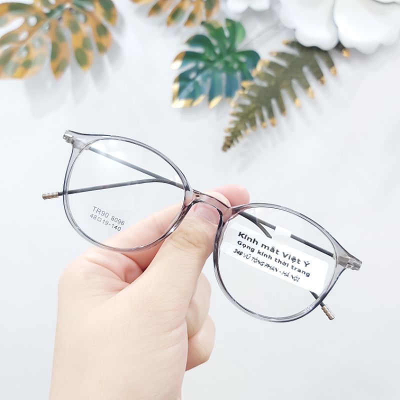 Gọng kính tròn 8096 càng kính kim loại bọc nhựa
